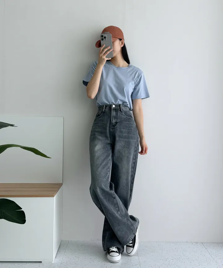 [3단기장/~2XL/6color/핫아이템]노수선와이드기획데님팬츠 상세 이미지 31