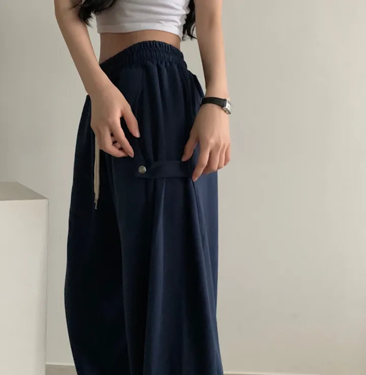 Made [봄컬러추가/🤍숏,롱!] 비어 사이드스냅 비죠, 버튼 롱와이드 트레이닝 추리닝 밴딩팬츠 - 12color 상세 이미지 33