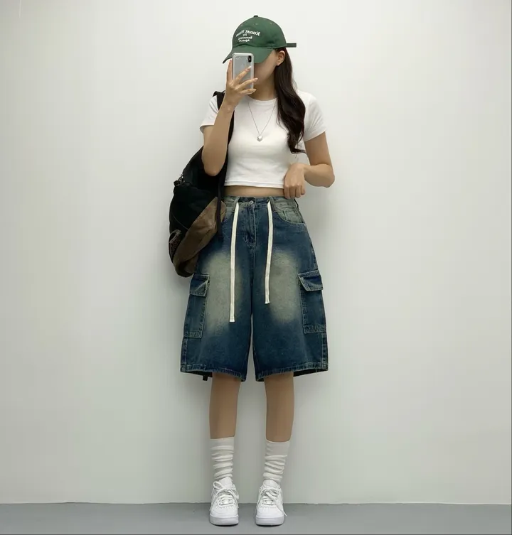 [인생버뮤다/~XL/5부기장] 버블 빈티지 워싱스트링 카고 버뮤다팬츠 5부 데님팬츠 청반바지 숏팬츠 여름팬츠 선데이이브닝 상세 이미지 26