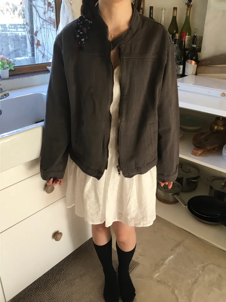 [봄신상💐](2colors/주문폭주🎉/투웨이) 빈티지 블루종 코튼 면 라이더 점퍼 자켓 jk 상세 이미지 87