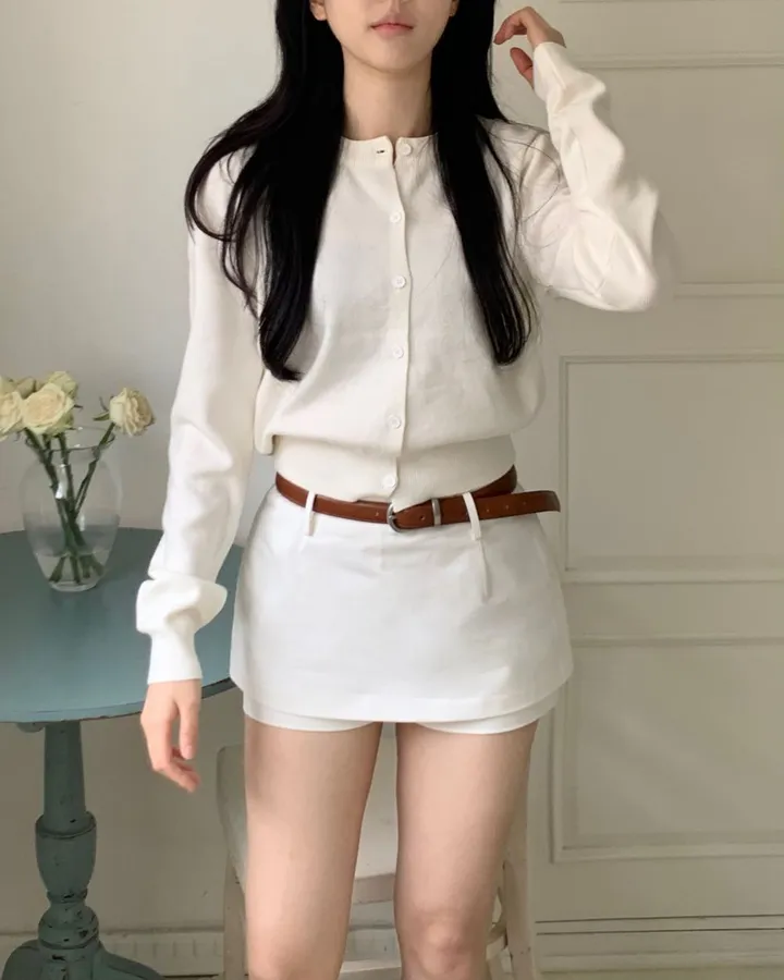 팔뚝살부각X /팬던트 가디건 봄가디건 세미크롭 크롭 니트 가디건 상세 이미지 90