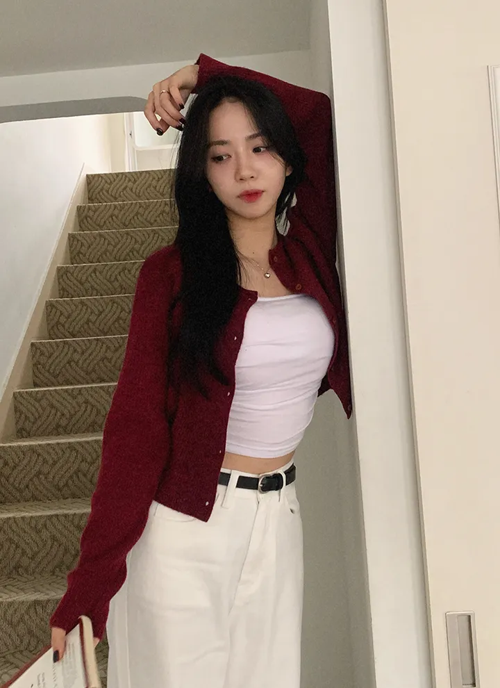 1+1할인🐰[루즈핏🤍] 베리 골지 라운드넥 가디건 상세 이미지 9