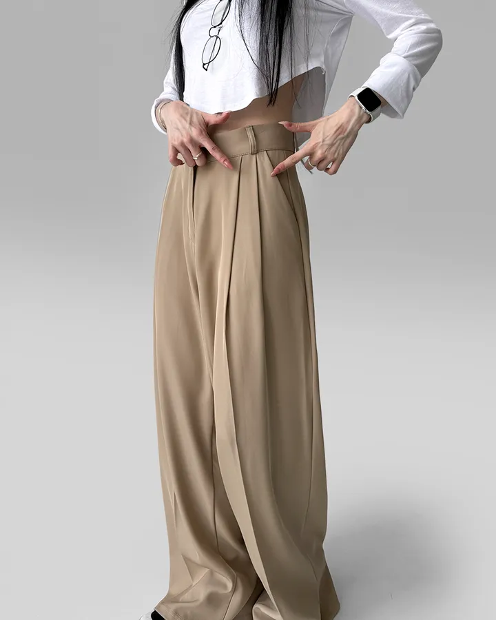 [4계절템/숏,롱/~2XL] 올리브유 메가 통 와이드 더블 핀턱 사계절 슬랙스 상세 이미지 44