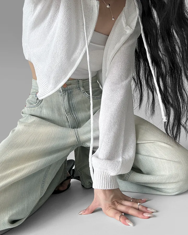 [후들후들 원단] 잔나비 소프트 워싱 와이드 루즈핏 얇은 원단 여름 데님 팬츠 청바지 상세 이미지 63