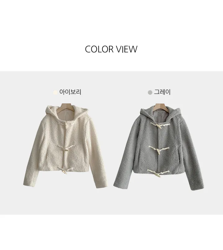 [최저가💗떡볶이코트] 멤버 양털 덤블 부클 떡볶이 후드 숏 코트 겨울 가을 / 연말룩 겨울아우터 겨울코트 양털자켓 경량패딩 겨울패딩 패딩조끼 뮤잉 상세 이미지 3