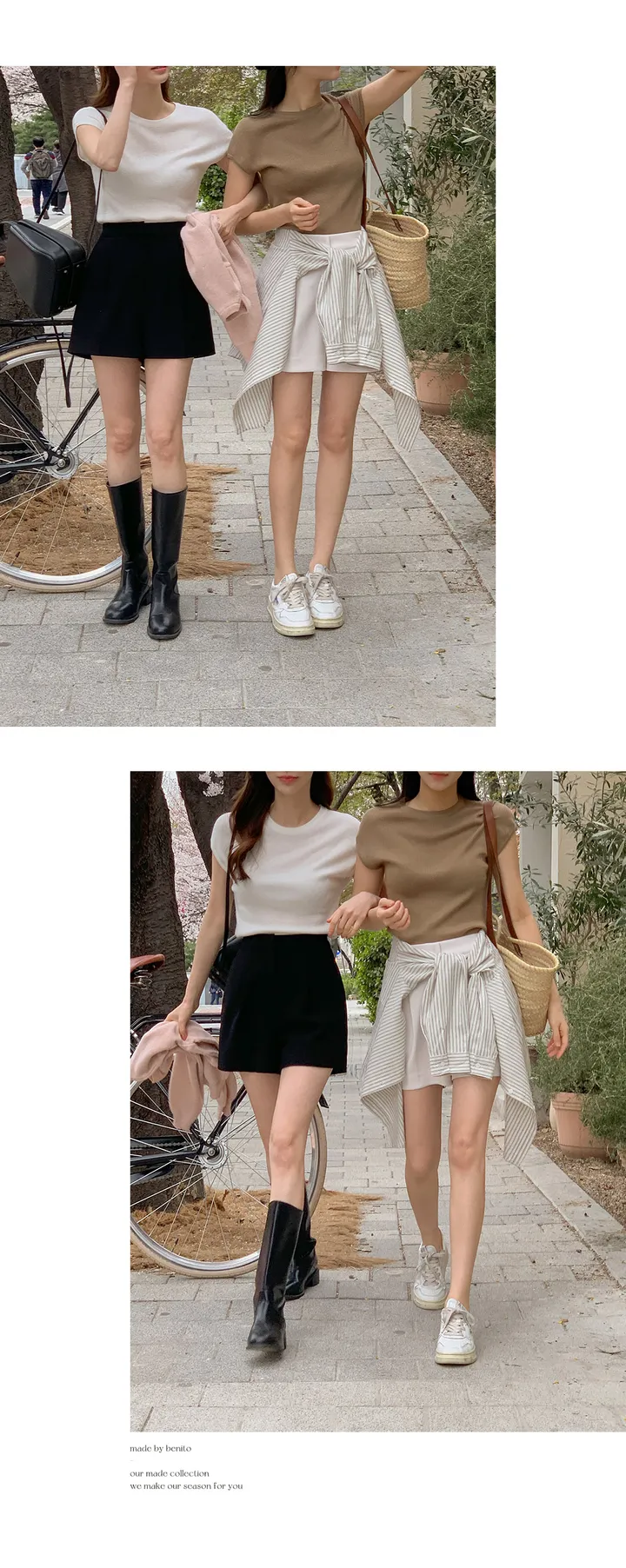 [여름🌿][1만장돌파/XS-XL/반품률ZERO🖤][자체제작] 라이프 쫀득 원핀턱 하프 슬랙스 상세 이미지 26