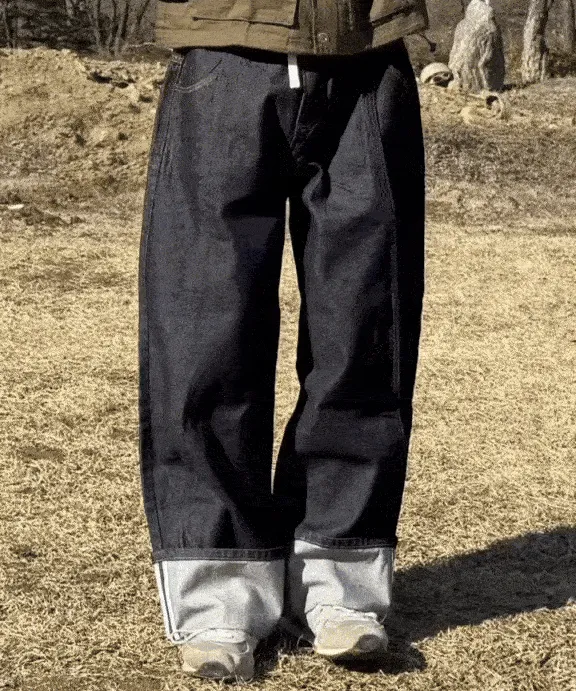 Balloon Curved Stitch Denim (1color) - 4910 | 패션이 쉬워