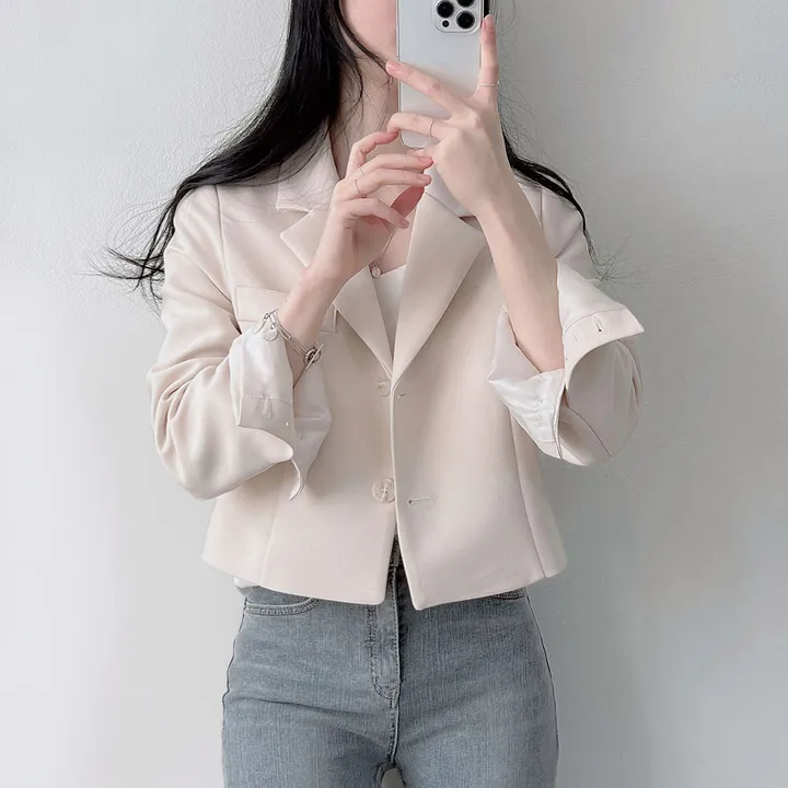 봄자켓*.* [패드없는, 퀄리티굿] 소매트임 크롭 자켓 상세 이미지 8