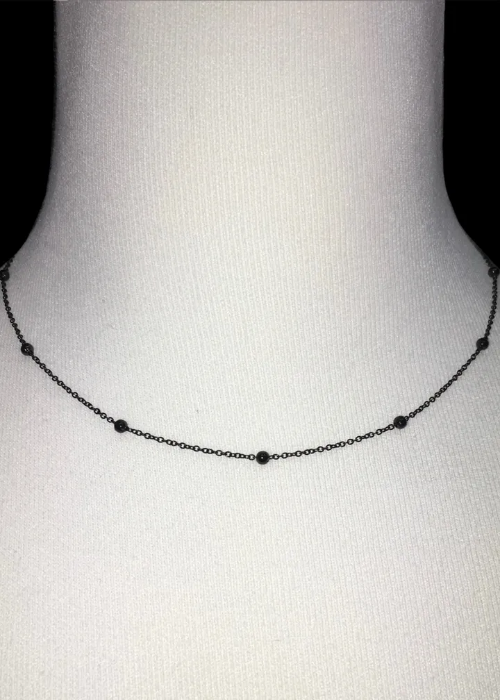 black ball chain necklace 블랙 볼 체인 목걸이 상세 이미지 3