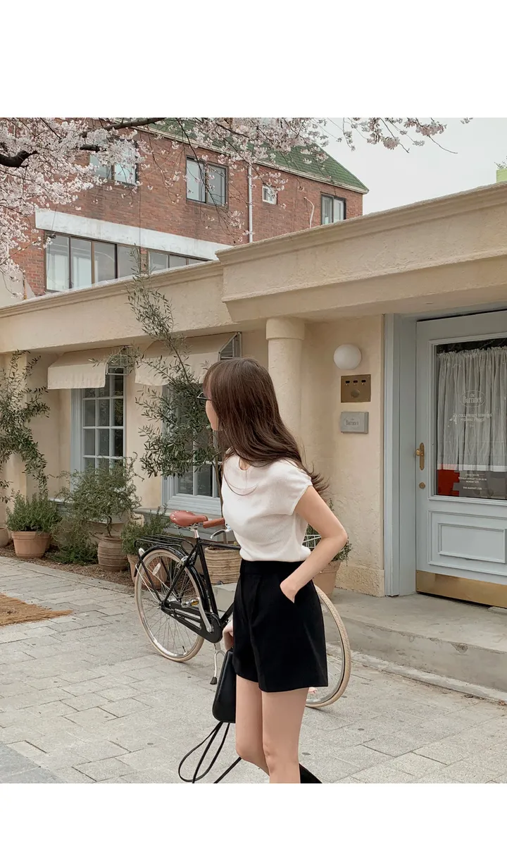 [여름🌿][1만장돌파/XS-XL/반품률ZERO🖤][자체제작] 라이프 쫀득 원핀턱 하프 슬랙스 상세 이미지 54
