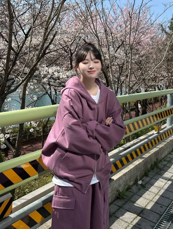🌼당일출고🌼💗2000장 돌파💗[고퀄 핏대박/7Color/신상] 빅사이즈 투웨이 후드집업 카고 버뮤다 팬츠 트레이닝 세트 커플룩 시밀러룩 오버핏 꾸안꾸 트레이닝복 상세 이미지 5