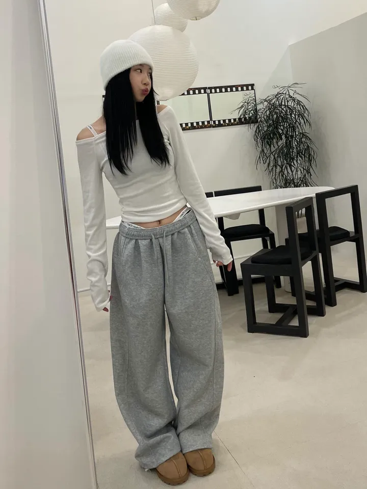 [기장선택🖤] 와이드 사이드 맥시 롱 트레이닝 팬츠(2color) 상세 이미지 14