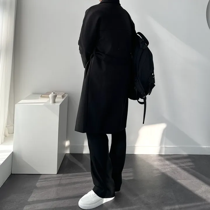 [1+1할인] 오버핏 로브 코트 미니멀 빅사이즈 아우터 남자롱로브코트 상세 이미지 26