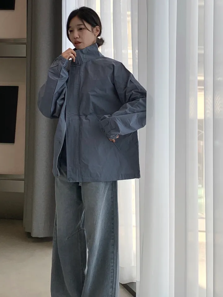 [트렌치 바람막이🤍/아우터맛집!] 트렌치바람막이 야상 하이넥 바람막이 숏트렌치 간절기아우터 데일리룩 숏야상 봄 자켓 오버핏자켓 상세 이미지 63