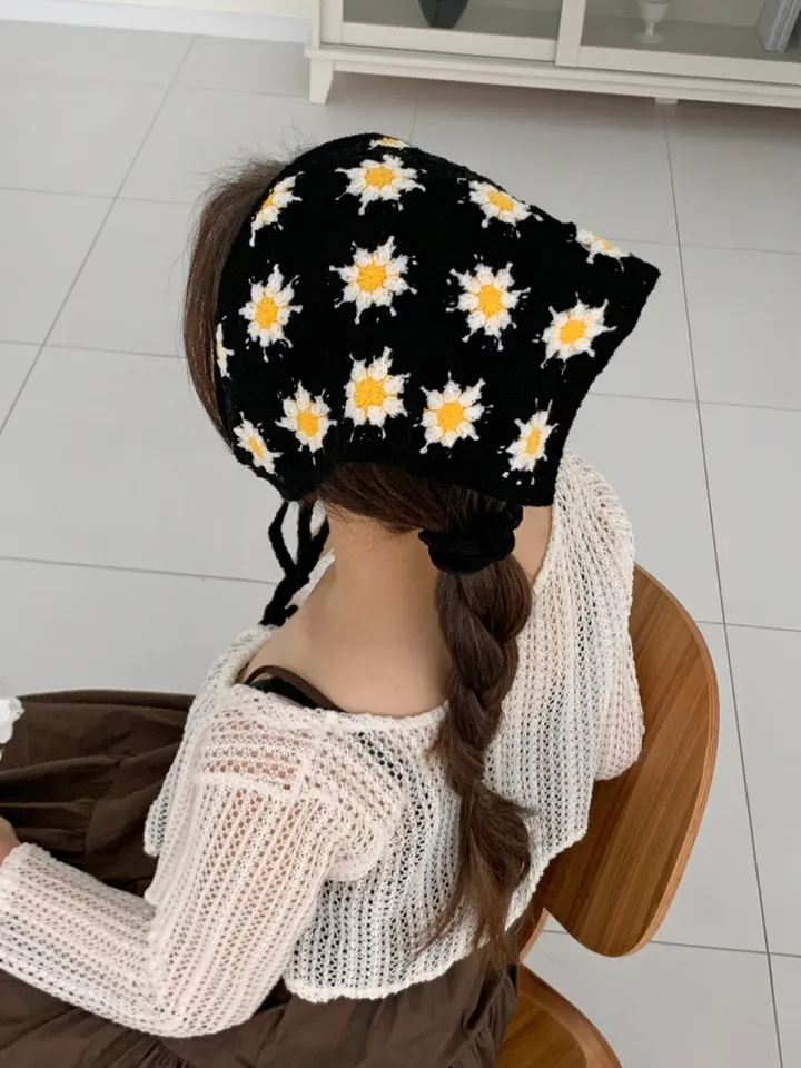 [ 27종 /  summer ! 당일출고 / 휴양지룩 / 여리여리 ] 뜨개 니트커치프 두건 아이돌 히피룩 러블리룩 헤어스카프 니트 뜨개두건 반다나 *2개 이상 구매 시 할인 상세 이미지 37