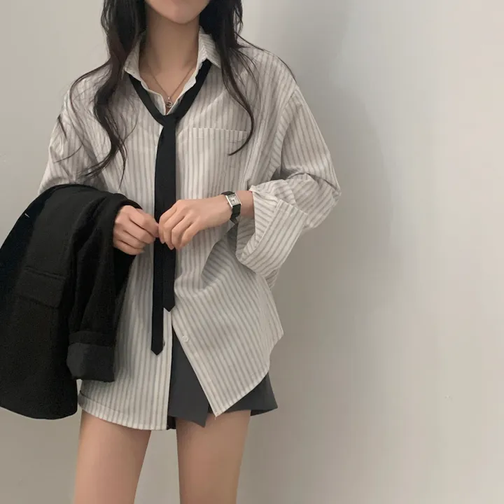 [한여름까지~/오버핏✨] 허니 스트라이프 코튼 포켓 오버핏 셔츠,남방 - 3color 상세 이미지 17