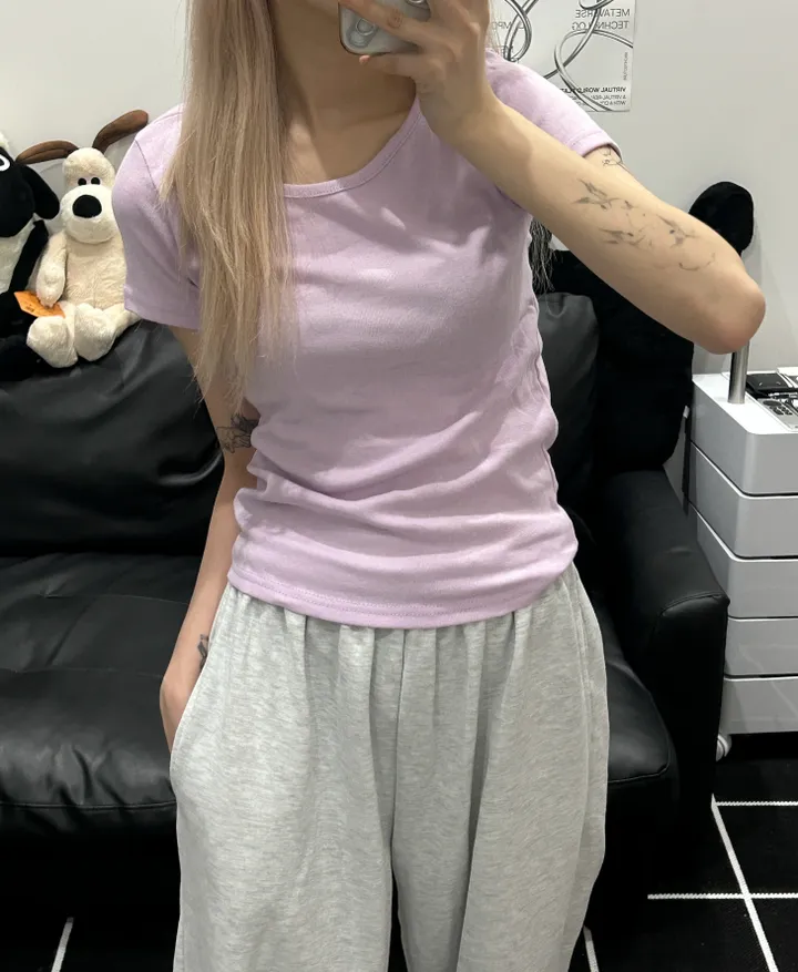 [🎀누적판매 2천장🎀] Butter slimfit u-neck short sleeve T 버터 슬림핏 유넥 반팔티 상세 이미지 69