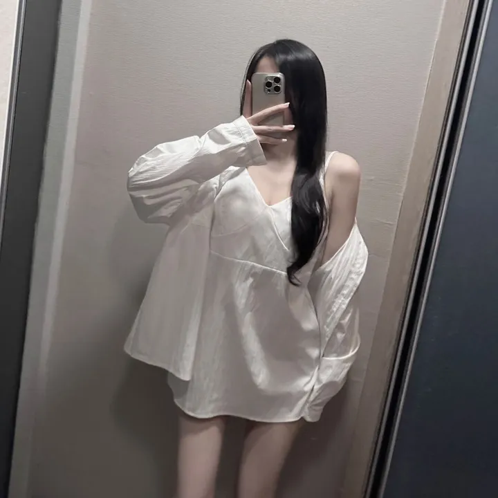 SET💖 뷔스티에 원피스 오버핏 셔츠 투피스 세트 상세 이미지 6