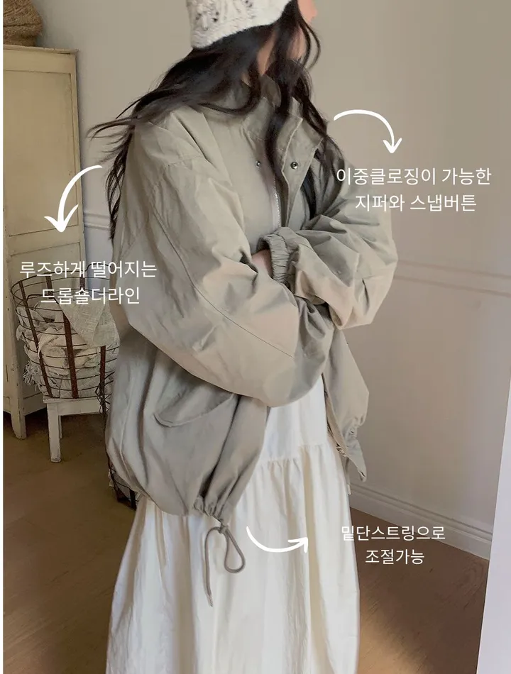 비스킷 피치 오버핏 야상 자켓 상세 이미지 3