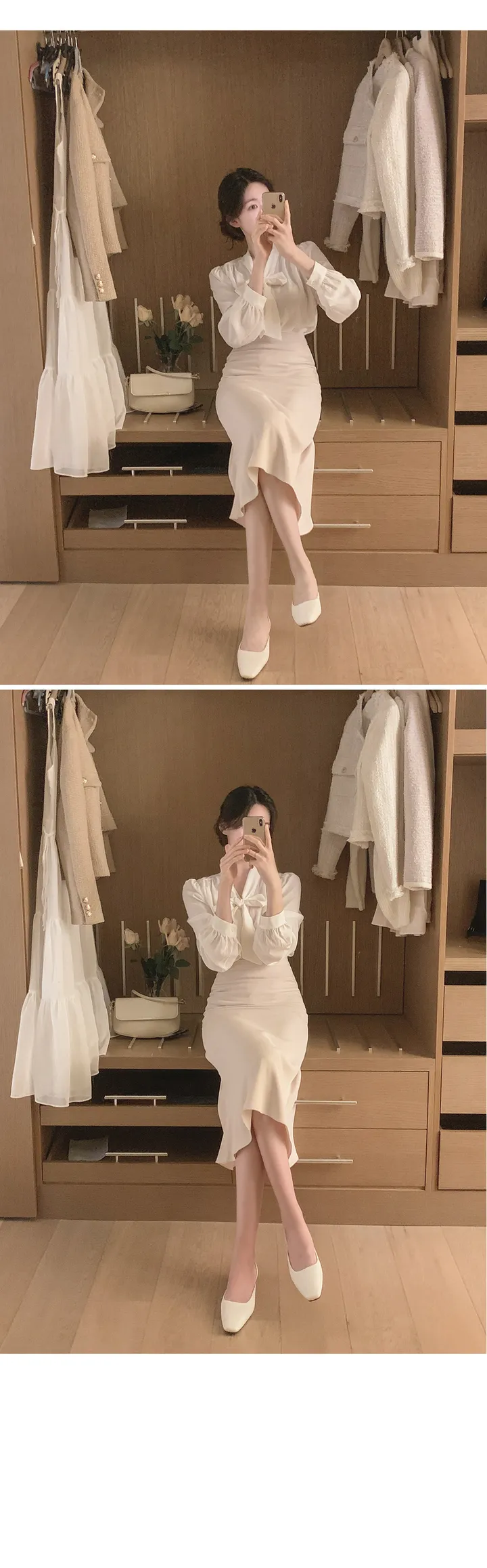 여름하객룩🖤[La belle rose]샬리 타이 블라우스 상세 이미지 14