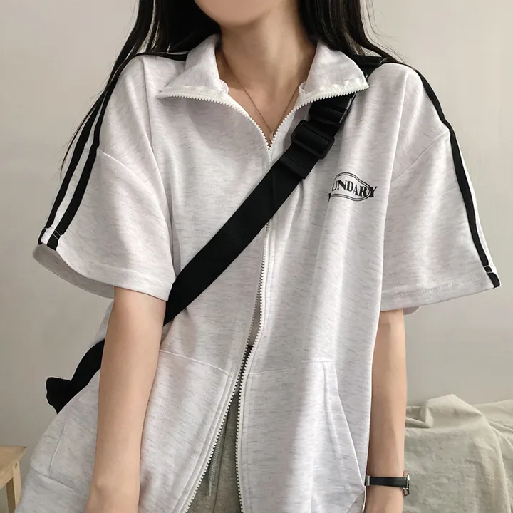 봄여름*[편안한/넉넉핏!] 져지 스포티 바운더리 오버핏 아노락 반팔 투웨이 집업 3color 상세 이미지 3