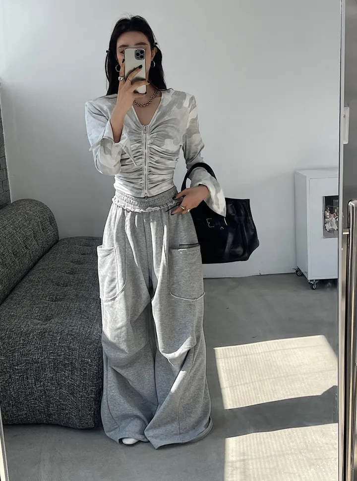 카모 셔링 크롭 집업(25050) 상세 이미지 17