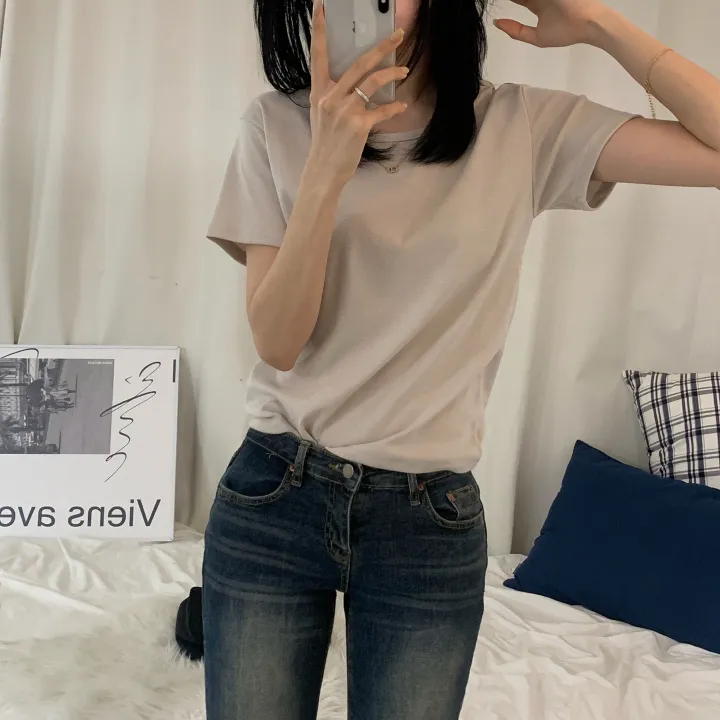 [스탠다드ver/여리여리~.] 기본 라운드 여름 봄 무지 면 반팔티 (6col) 상세 이미지 16