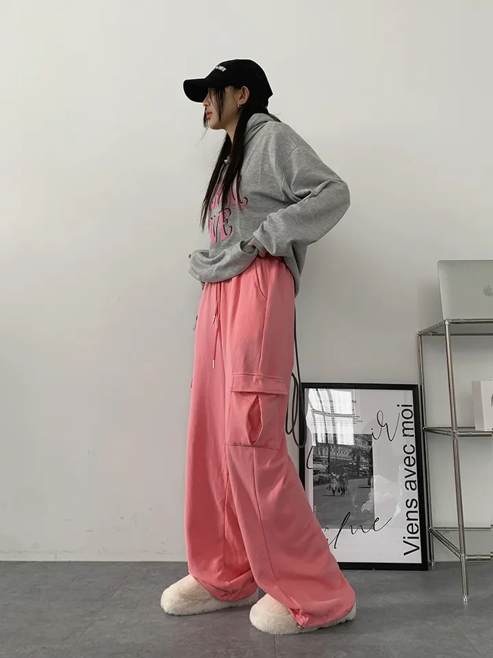 ✨줍줍SALE/마지막수량!!✨[기본,롱기장/가격찐!! 도톰한 쭈리원단 *스트링조절* 데일리 와이드 트레이닝팬츠] 이단쭈리카고스트링팬츠 상세 이미지 14