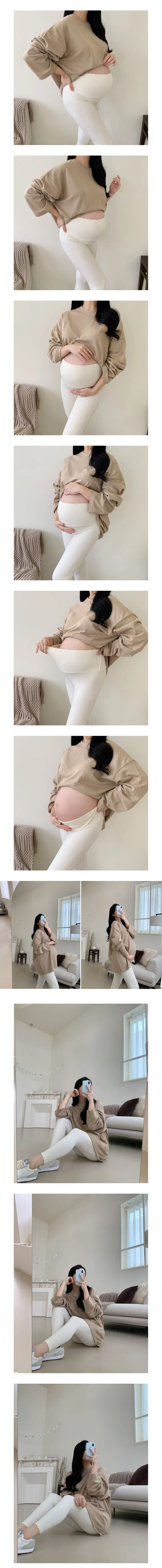 기모 국내제작 임산부레깅스 가을 겨울 기모레깅스 만삭 홈웨어 임부복 상세 이미지 8