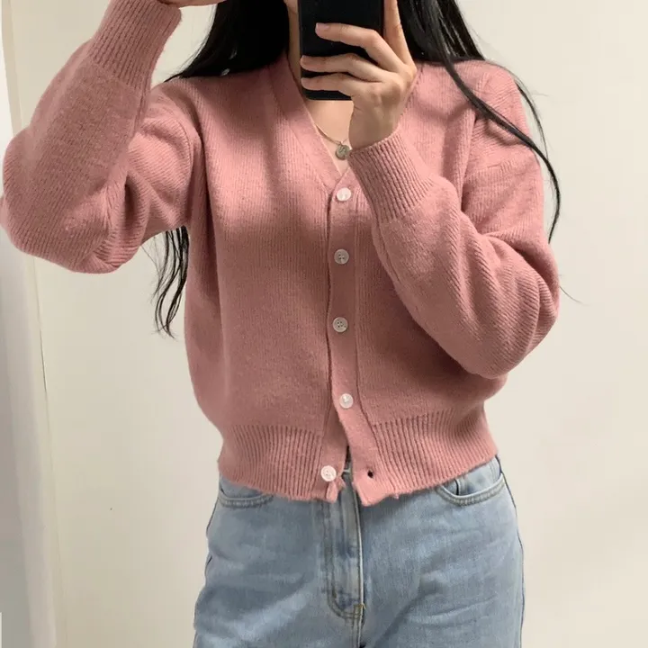 [7컬러/도톰해요!] 촘촘한 짜임의 데일리 브이넥 니트 가디건 상세 이미지 27