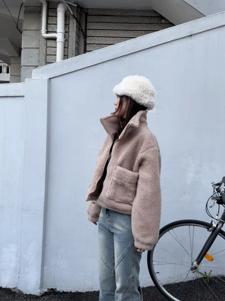 [iam테디베어]뽀글이 플리스 덤블자켓 후리스 양털점퍼 뽀글이자켓 4colors 오버핏 겨울아우터 힙 양털 집업 안감내장 자켓 상세 이미지 35