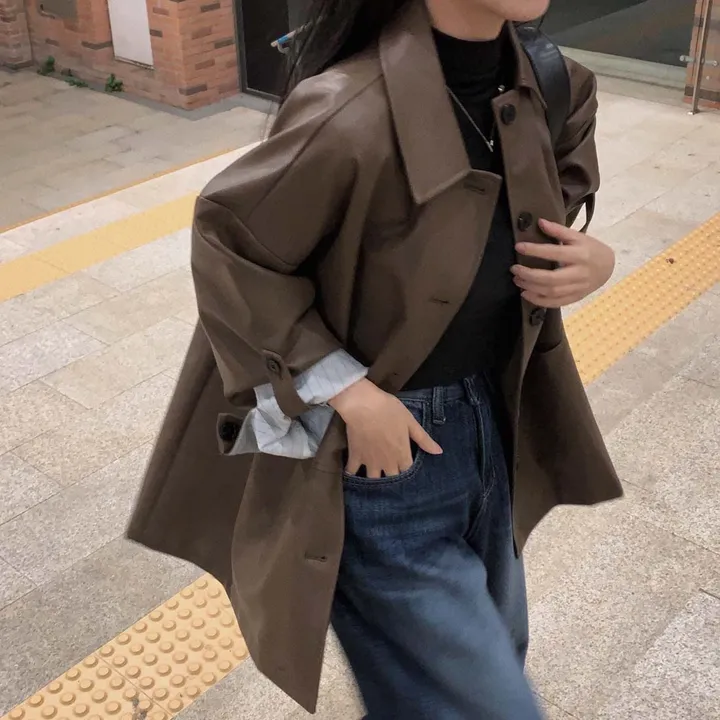 [힙덮는기장감~/블랙 당일출고🎉] 자체제작 #크치Made 오디너리 롤업 오버핏 하프 레더자켓 - jk 상세 이미지 103