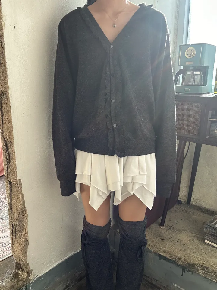 *추천* 빈티지 프릴 가디건 3color 상세 이미지 4