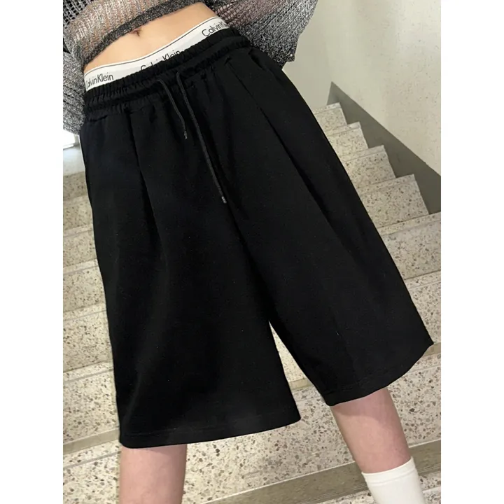 [UNISEX/기획특가/2size!]원턱 라인 루즈 와이드 버뮤다 트레이닝 하프 팬츠(5color) 상세 이미지 6