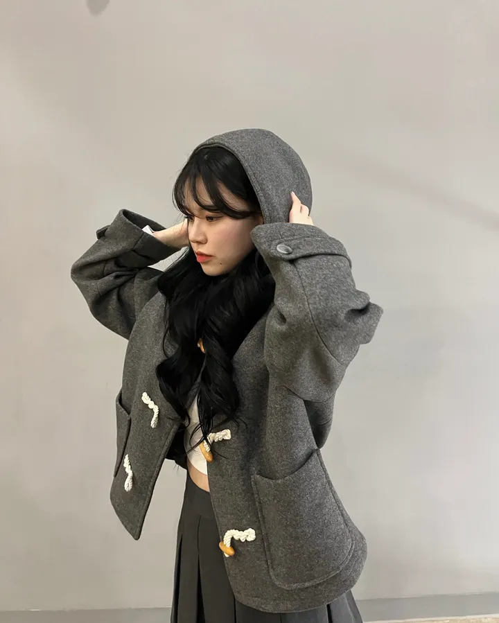 (하프버전출시)후드 떡볶이 숏 코트 자켓 누빔안감 상세 이미지 18