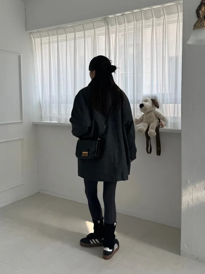 [겨울코트🖤/연말룩✨] 헤링본 울 누빔 코트 상세 이미지 12
