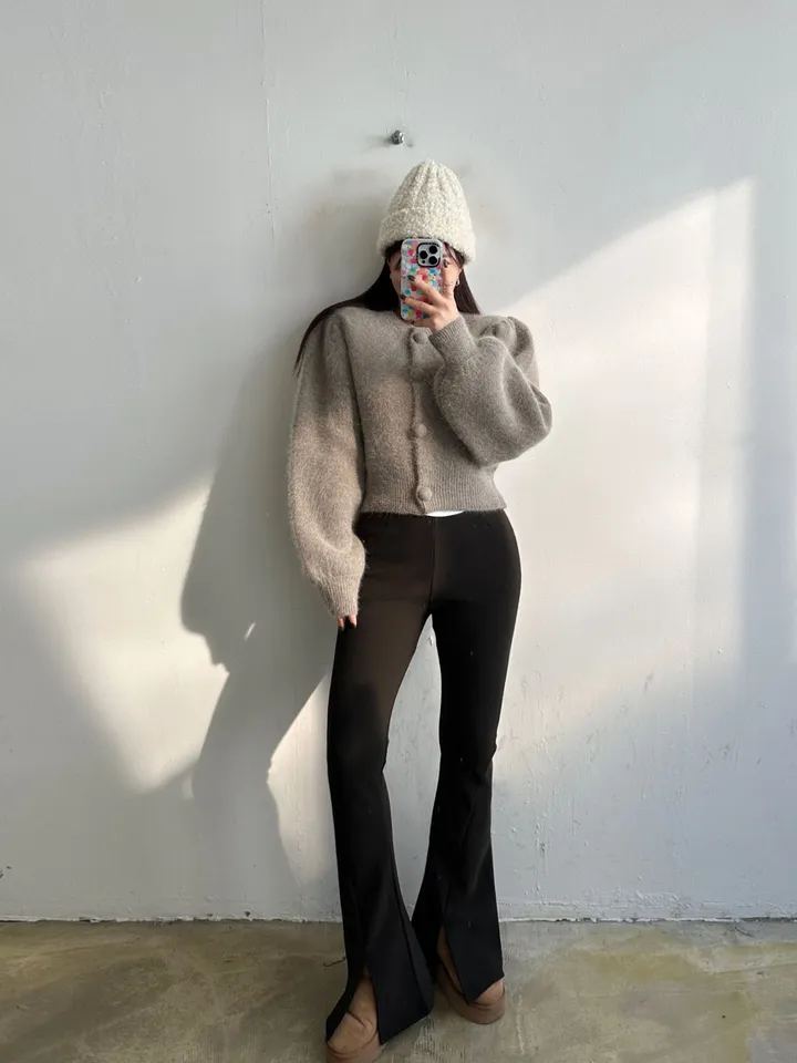 [학다리🔥❤️]기모 로이 부츠컷 트임 레깅스 팬츠 2color 상세 이미지 24