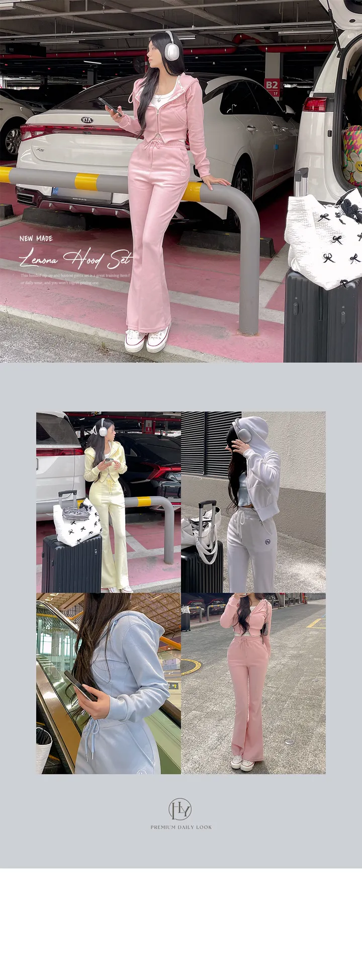 *단품가능/기본or롱*[MADE][날씬핏보장/허리잘록] 레모나 후드집업+부츠컷팬츠 set 트레이닝세트 봄 데일리트레이닝 상세 이미지 8