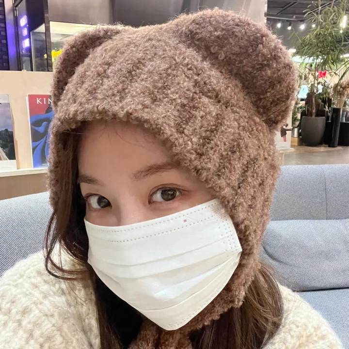 🚚당일발송🚚  제리 뽀글이 니트 보넷 후드넥 모자 워머 상세 이미지 2