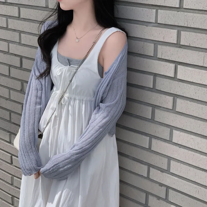 [팔뚝살부각X/여름가디건!]여름 파트너,쓰리버튼 루즈핏 크롭 부클 가디건 상세 이미지 37
