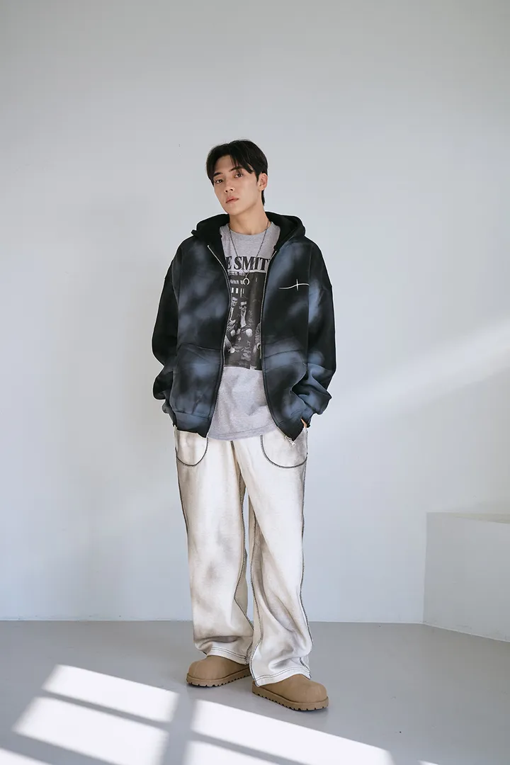 [UNISEX] 빈티지 워싱 더티 투웨이 후드집업 크롭 워싱  피그먼트 오버핏  핸드워머  커플룩 스트릿룩 빈티지룩 남여공용 유니섹스 크롭집업  빅사이즈 유니크 봄신상신상 물나염 상세 이미지 65