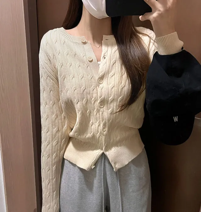 [고퀄/늘어짐X] 꽈배기 니트 케이블 데일리 가디건 상세 이미지 12