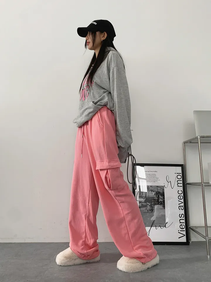 ✨줍줍SALE/마지막수량!!✨[기본,롱기장/가격찐!! 도톰한 쭈리원단 *스트링조절* 데일리 와이드 트레이닝팬츠] 이단쭈리카고스트링팬츠 상세 이미지 16