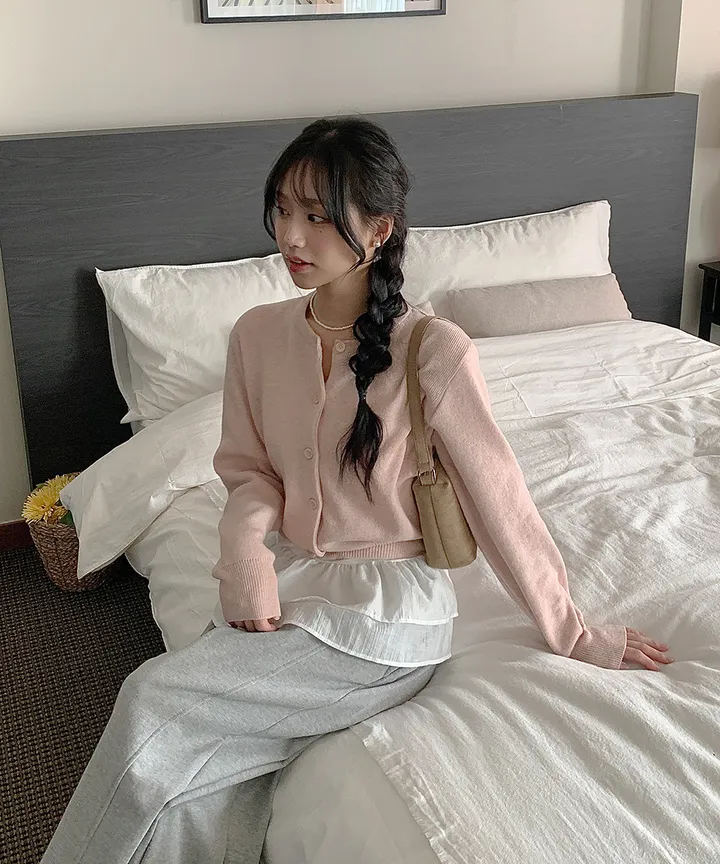 [데일리강추💗] 블러 라운드넥 가디건 봄 가을 / 출근룩 긴팔니트 봄가디건 가을가디건 하객룩 데일리룩 클래식블랑 상세 이미지 38