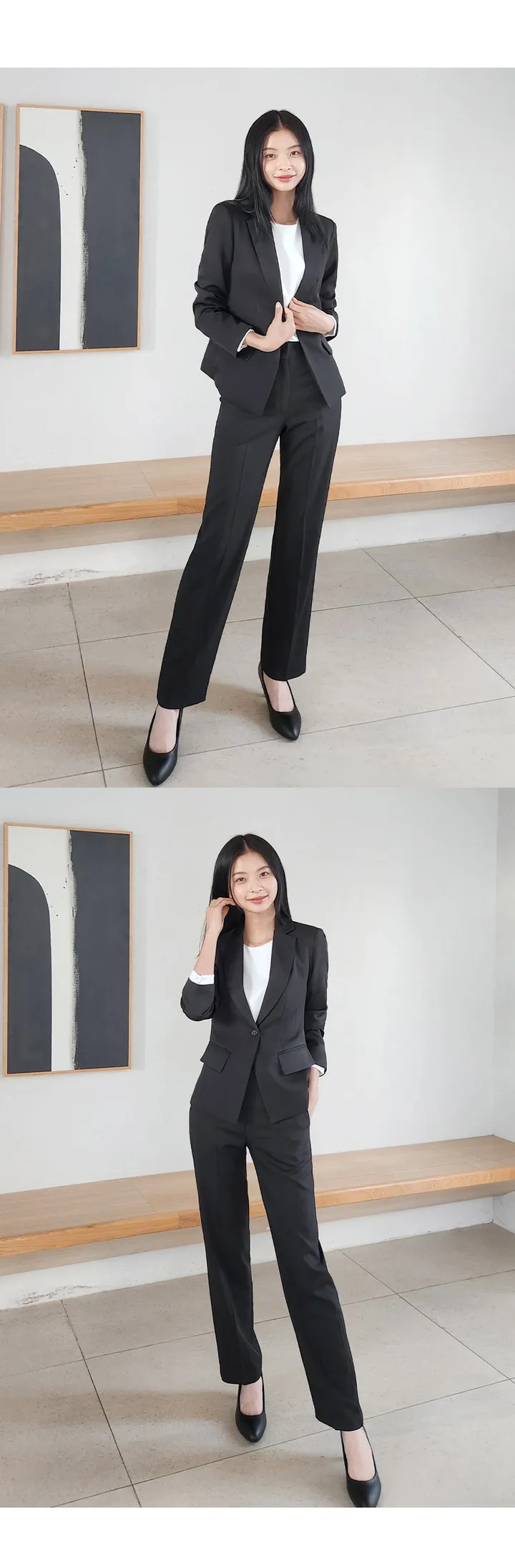 [2만장판매 가성비 바지정장세트] 44~100(XS~3XL) 면접복장 유니폼 발표의상 블랙 상세 이미지 23