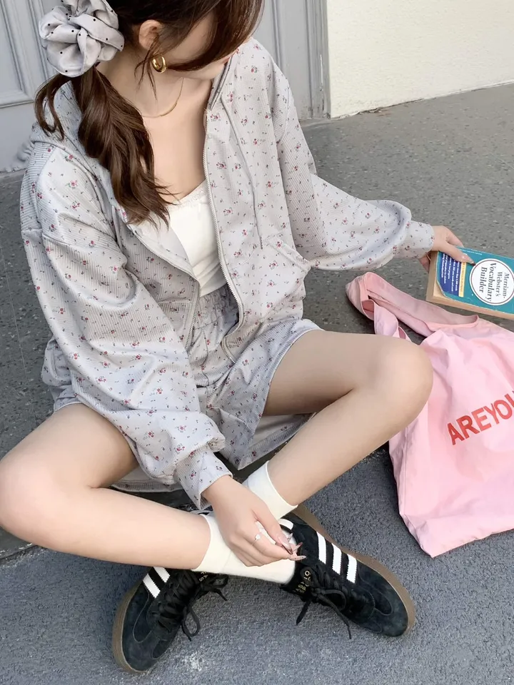 당일발송💌[귀욤뿜뿜] 플라워 후드집업 바지세트 촌캉스 꽃놀이 봄신상 상세 이미지 18