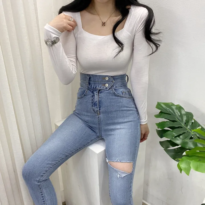 🚀당일발송🚀[묶음할인/기본템] 봄 가을 알프 셀리 스퀘어넥 긴팔 티셔츠 이너티 상세 이미지 8