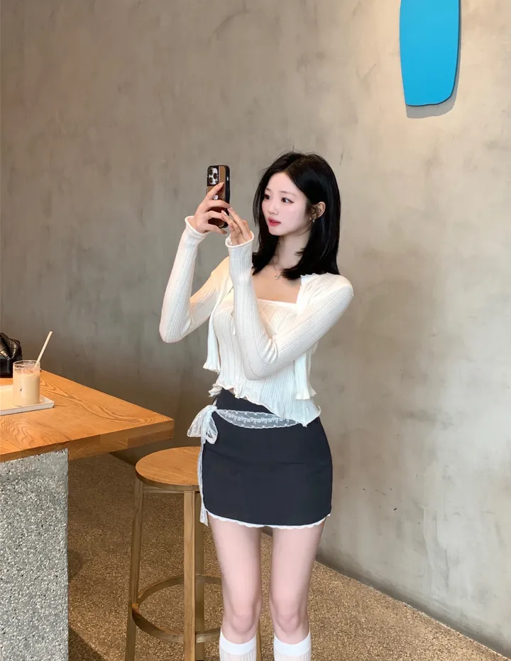 아인 레이스 리본 나시 가디건 세트 상세 이미지 20
