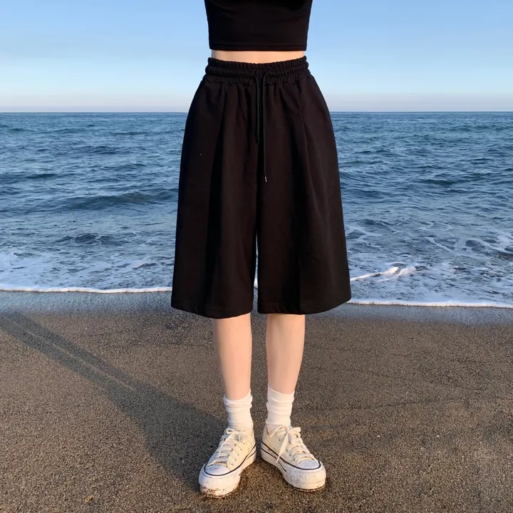 [핏보장🖤/L-XL] 발리 버뮤다 원턱 밴딩 와이드 숏 허리밴딩 트레이닝 팬츠 바지 키작녀 키큰녀 빅사이즈 남녀공용 상세 이미지 29