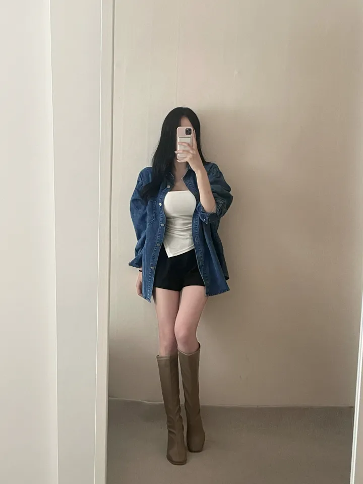 [핏강추/루즈핏] 데일리 실버버튼 청자켓 남방-2col 상세 이미지 7